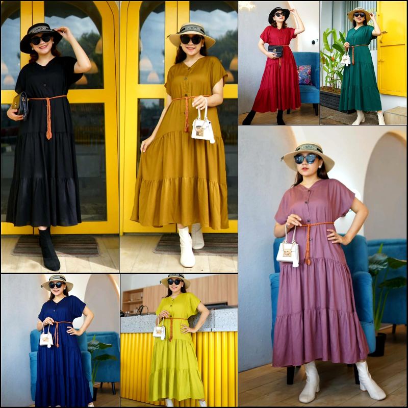 Dress Vintage / DRESS POLOS / Fit to XL LD 120 cm PB 120 cm / busui friendly/Free tali pinggang