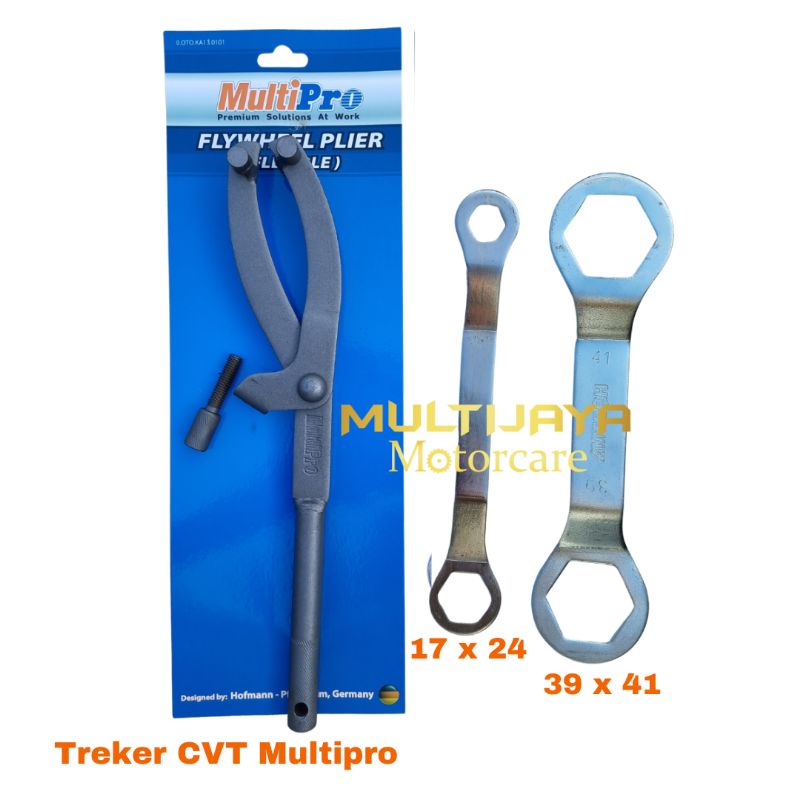 Multipro Paket Kunci Treker CVT Tahanan Motor Matic Universal &amp; Kunci Mur Kopling Ring 39 X 41