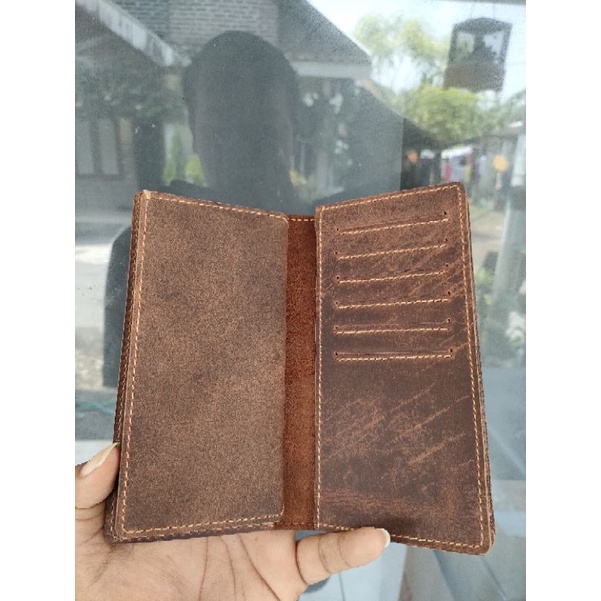 Dompet kulit pria wanita wr.leather kulit sapi asli crazy horse vintage