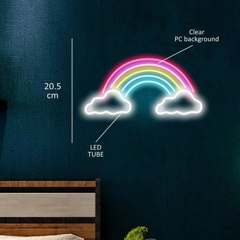 Rainbow Lampu Neon Led Lampu Neon Flex Lampu Hias Neon Sign Kamar Aesthetic Untuk Dekorasi