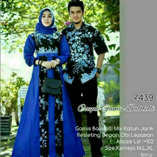 Couple gamis baloteli grosir batik murah