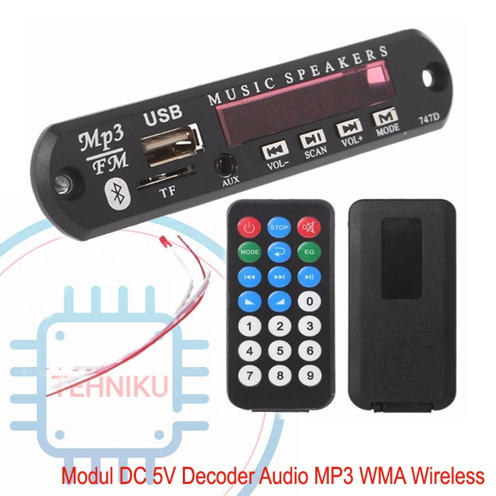 Modul MP3 WMA Wireless Bluetooth USB FM player