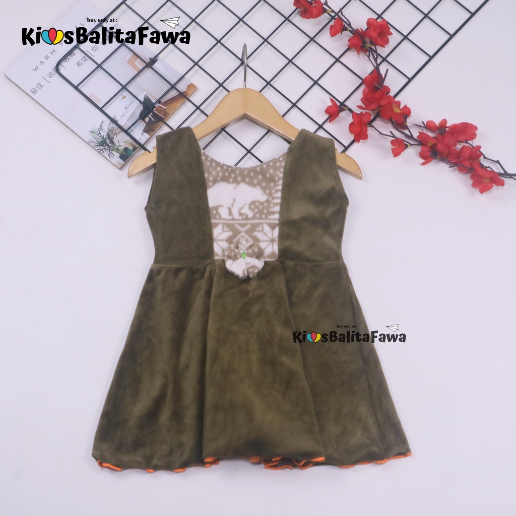 [BLUDRU FLANEL] Dress Clairine Baby uk 3-12 Bulan / Dres Anak Bayi Perempuan Baju Pesta Yukensi Adem
