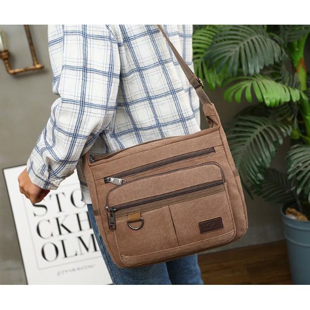 Tas Selempang Kanvas Pria Shoulder Bag Sling Bag Kanvas 02