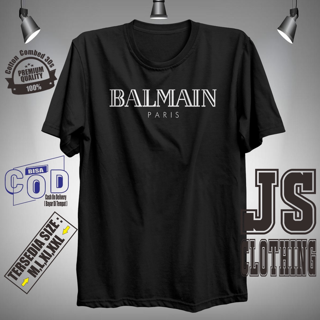 Kaos Tshirt BalmainParis Tshirt Premium Cotton Combed 30s Baju Fashion Branded Pria Wanita