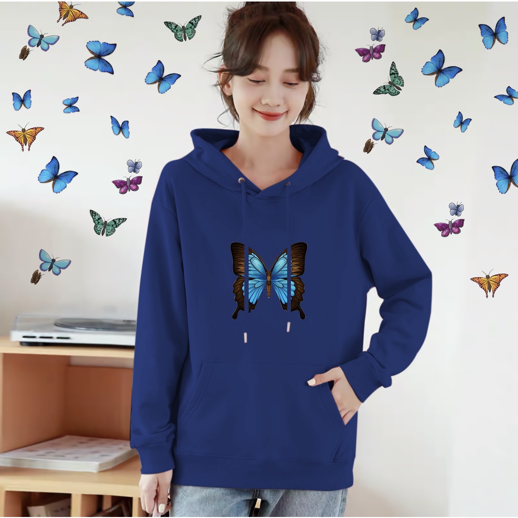 Lilipop.id Sweater Wanita Butterfly Hoodie Jumper