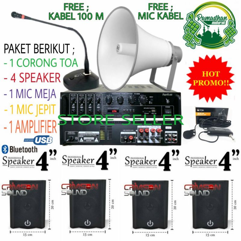 Paket Sound System TOA Mesjid Atau Mushola Indoor - Outdoor Promo.
