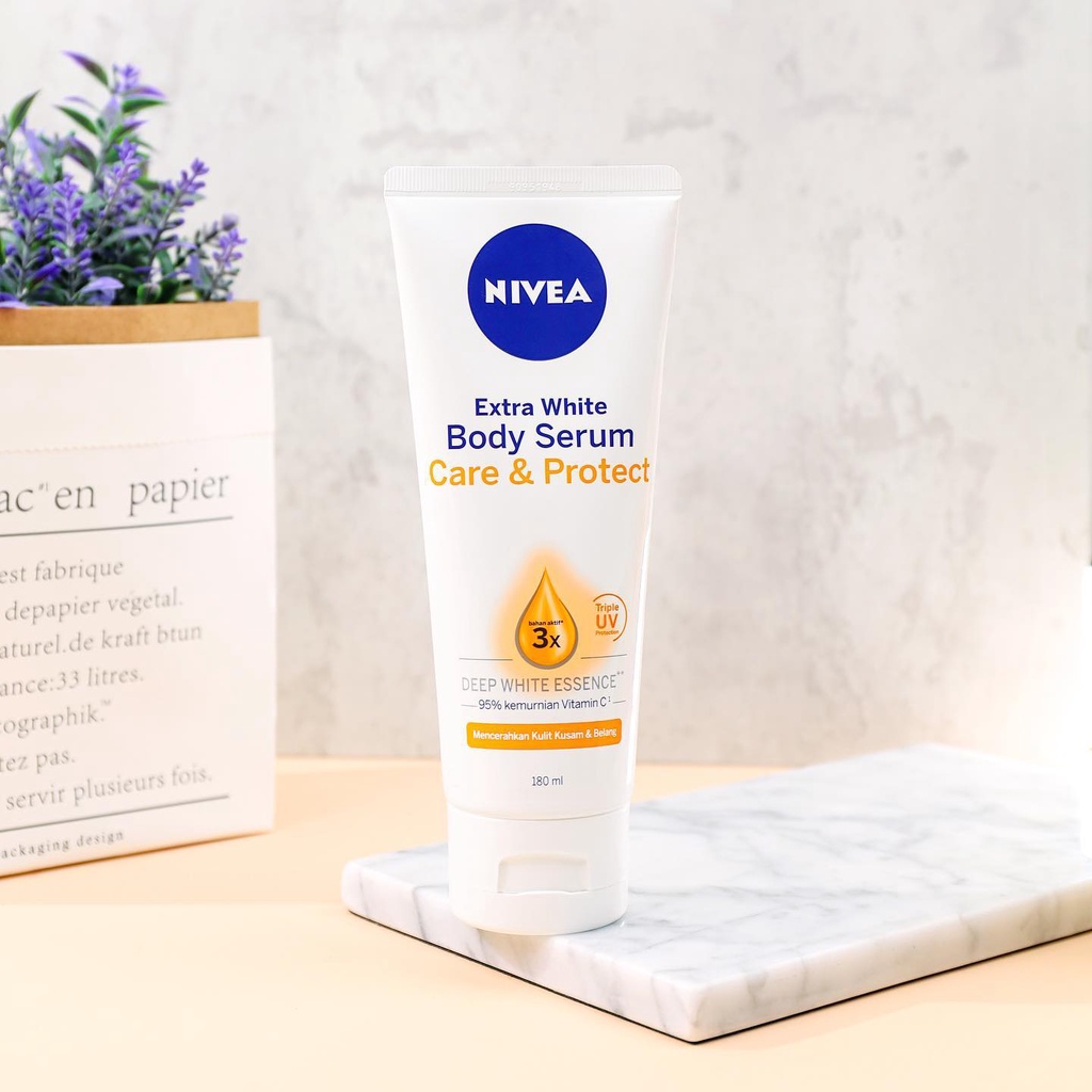 NIVEA Extra White Care &amp; Protect Serum 180 ml pelembab kulit vitamin C Krim 180ml