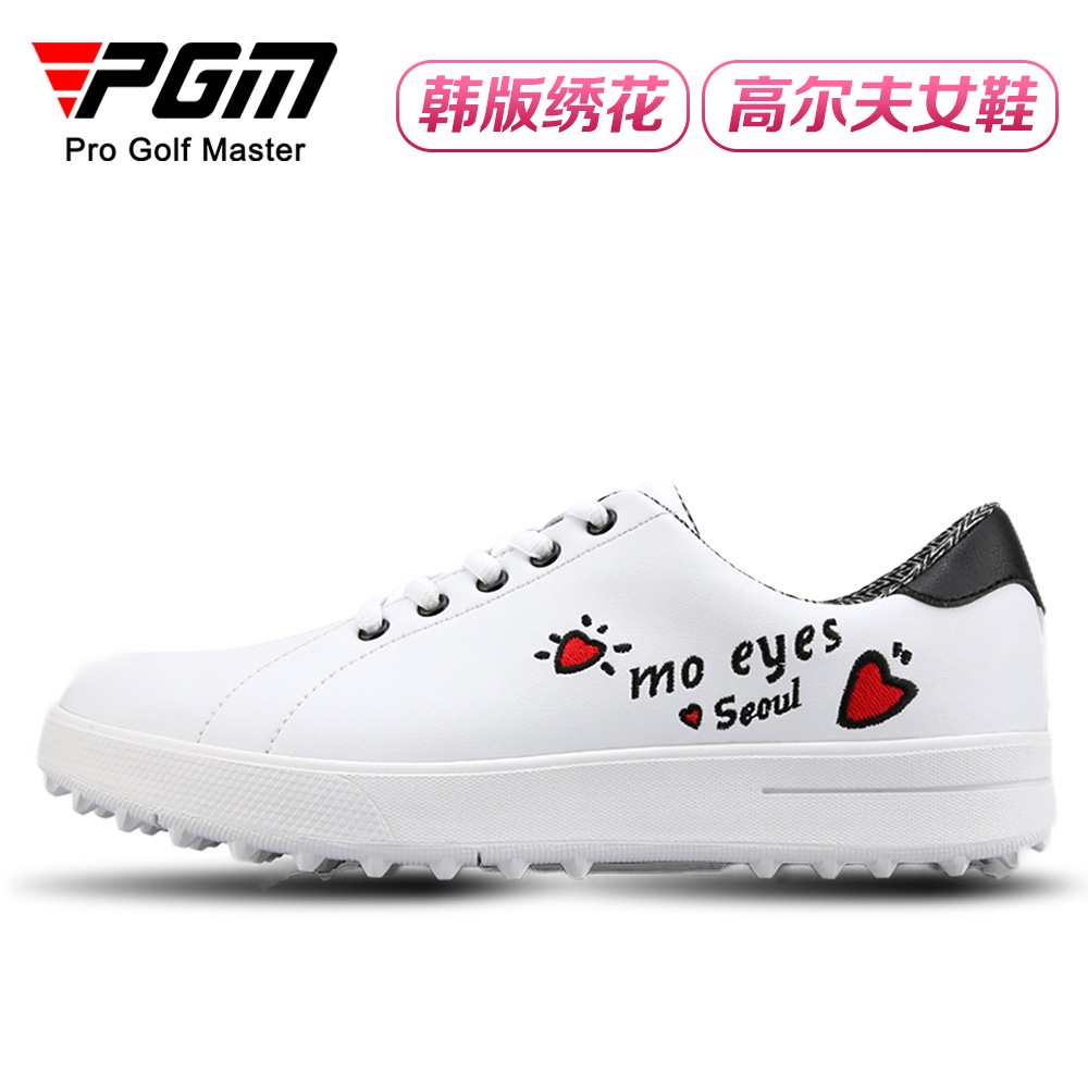 Sepatu Golf PGM Sepatu Golf Wanita Tahan Air Sepatu Korea Lembut All-Match Putih Sepatu Sepatu