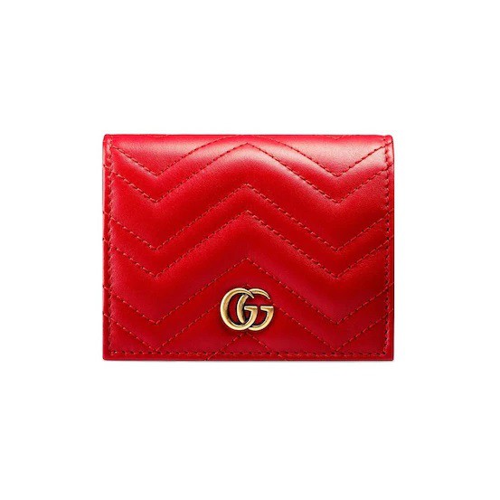 GG Marmont Quilted-leather Wallet - Red 100% Authentic