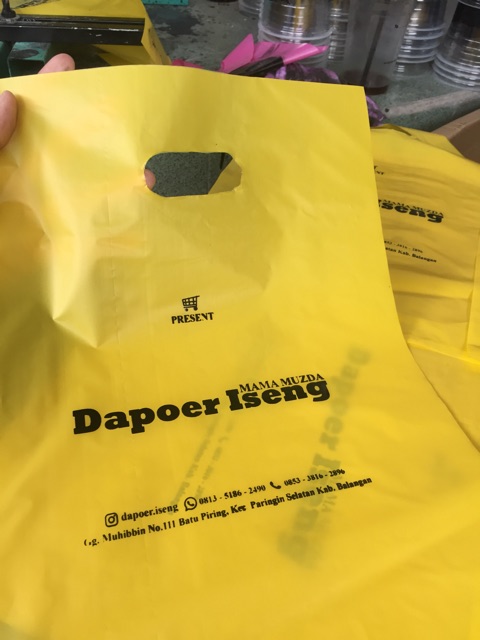 Sablon kantong plastik HD PE 100pcs