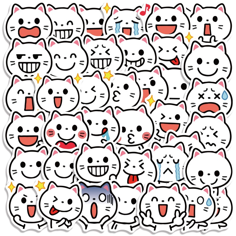 Anak kucing lucu stiker kreatif kartun kucing cangkir air Jurnal bahan kasus epoxy tangan Buku stike