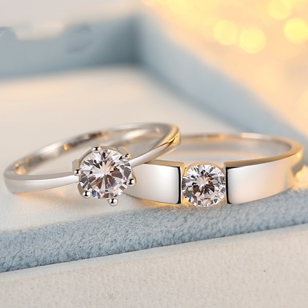 Cincin Kawin Nikah Murni Emas Perak Wanita Asli Pria Kawin Cincin Hitam Silver 925 Silver Pasangan T