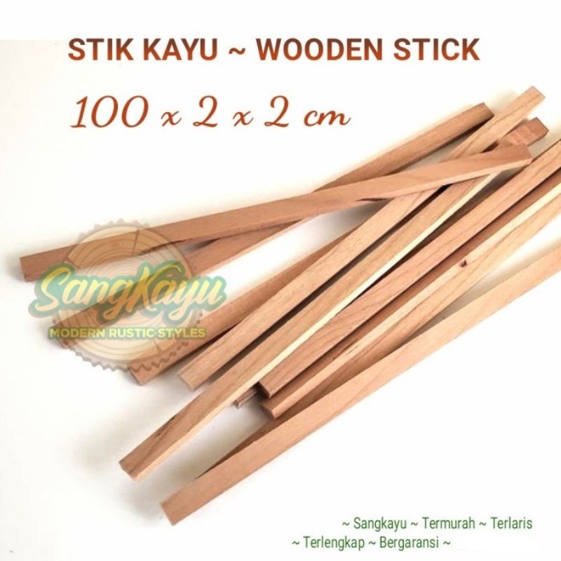 Termurah Stik kayu papan kayu kecil 100x2x2 cm wooden stick craft bsf