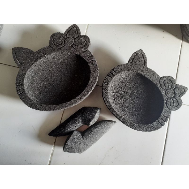Cobek ukuran 20 Karakter Batu asli