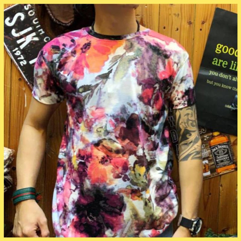 Kaos Branded Cowok MAY printing full vintage abstrak kaos pria VA RB