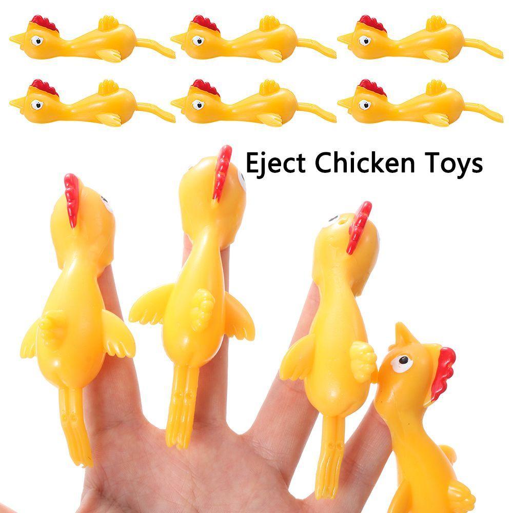 SUYO 1-20pcs Karet Terbang Ayam Karet Lembut TPR Novelty Toy Canda Mainan Lengket