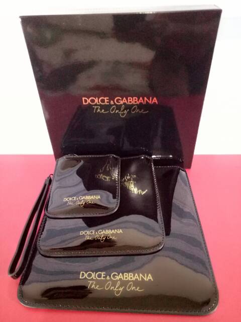 Pouch / Dompet Isi 3 Pc By Dolce &amp; Gabbana OriginaL Seri The Only One Hitam Murah