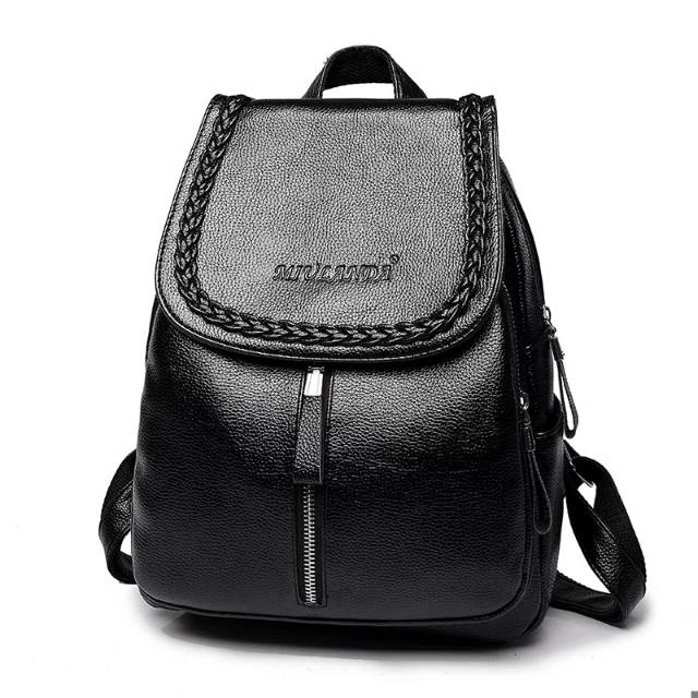 Tas ransel kulit fashion #899-1 / bacpack hitam/ ransel cewek / ransel