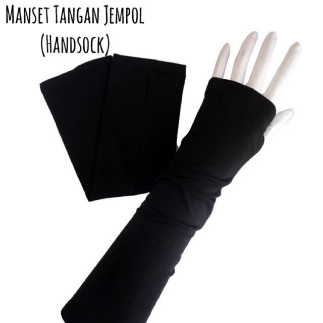 Manset Tangan Handsock Jempol Bahan Kaos