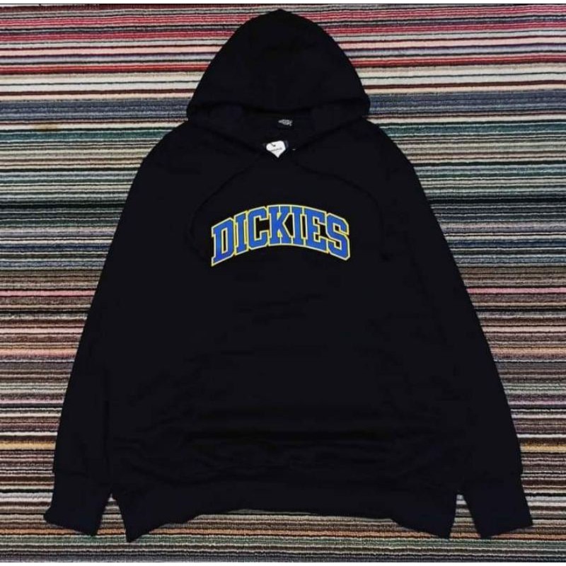 Hoodie sweater peria keren casual logo apparel dickies varian warna hitam ful katun flecee