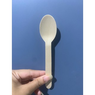 100 pcs sendok  kayu  sekali  pakai  16 cm disposable wooden 