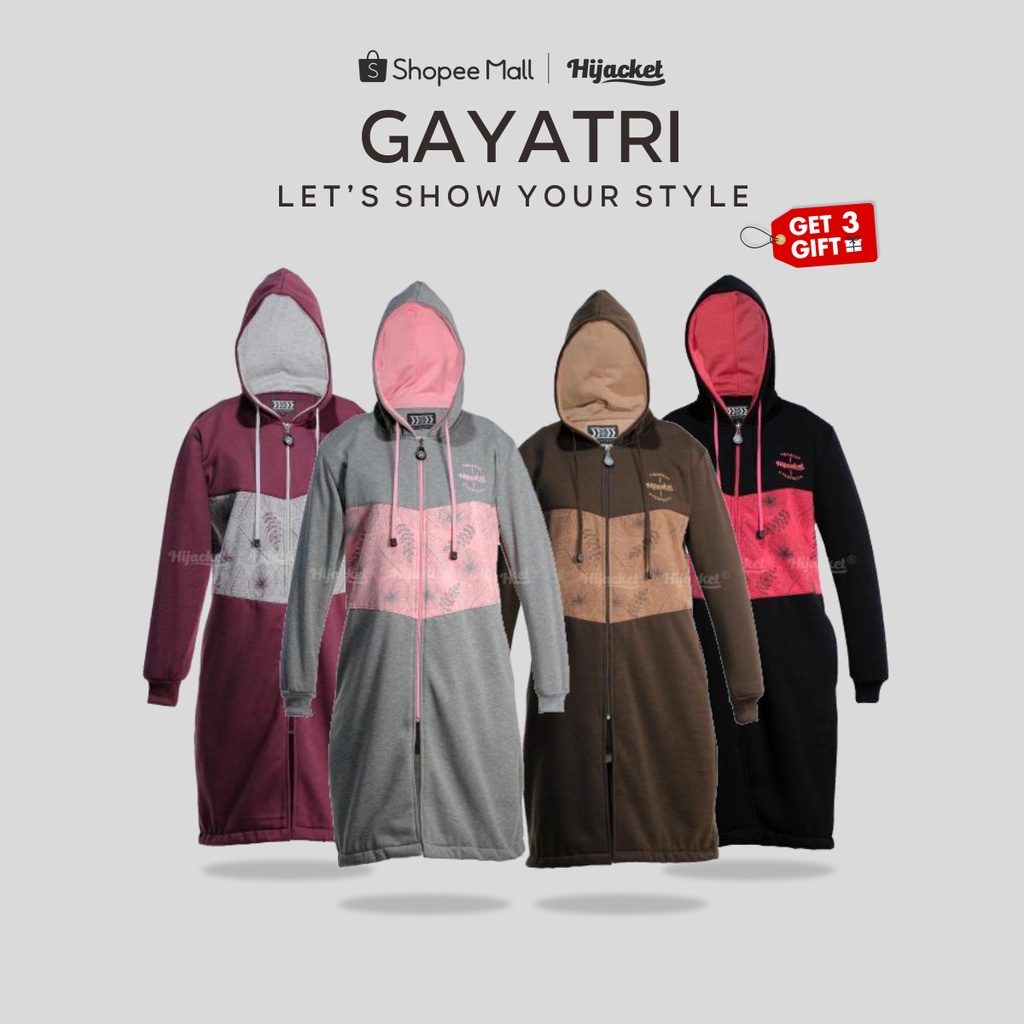 Hijacket Gayatri Original Jaket Wanita Muslimah Bahan Premium Fleece Fre Totebag & Souvernir