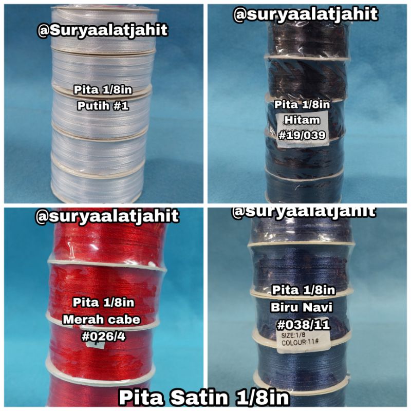 Pita Satin 1/8in/3.2mm +/-80Y =rp.5.250/Rol