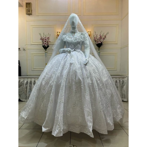 Gaun pengantin mutiara ekonomis/wedding dress