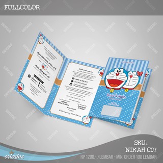 Undangan Pernikahan Doraemon Fullcolor Unik Murah Kekinian Nikah Doraemon Min Order 100 Lembar