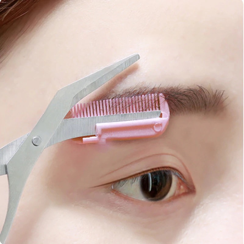 Gunting Alat Cukur Alis Perapi Pembentuk Alis Mata dengan Sisir Eyebrow Trimmer Scissor Comb