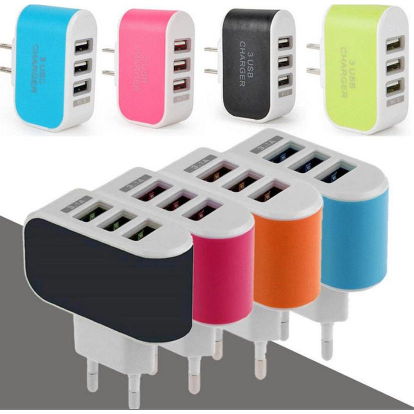 Charger USB 3 Port / Kepala Charger HP Powerbank