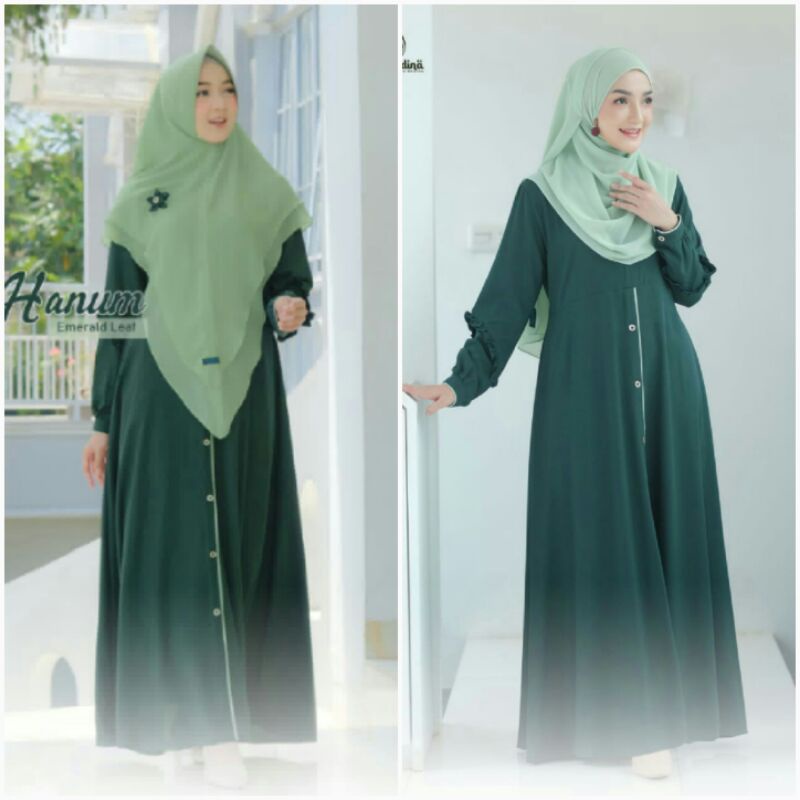 SET GAMIS HANUM SERIES BY MECCADINA SETELAN KHIMAR DRESS BAJU BUSANA MUSLIM WANITA BUSUI FULL KANCIN