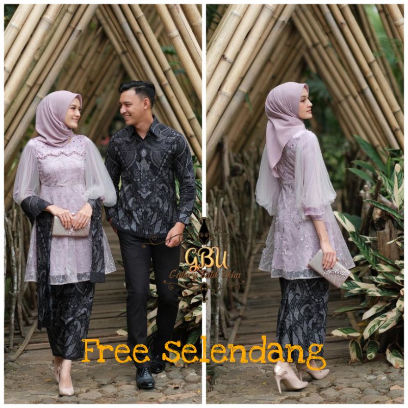 COUPLE LUNNA SET GREY COUPLE KEBAYA BROKAT GREY COUPLE KONDANGAN