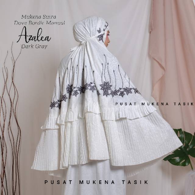 MUKENA PRISKET DEWASA SUTRA DOVE BORDIR MANUAL AZALEA | GROSIR BELI MUKENA PLISKET MURAH AMORA