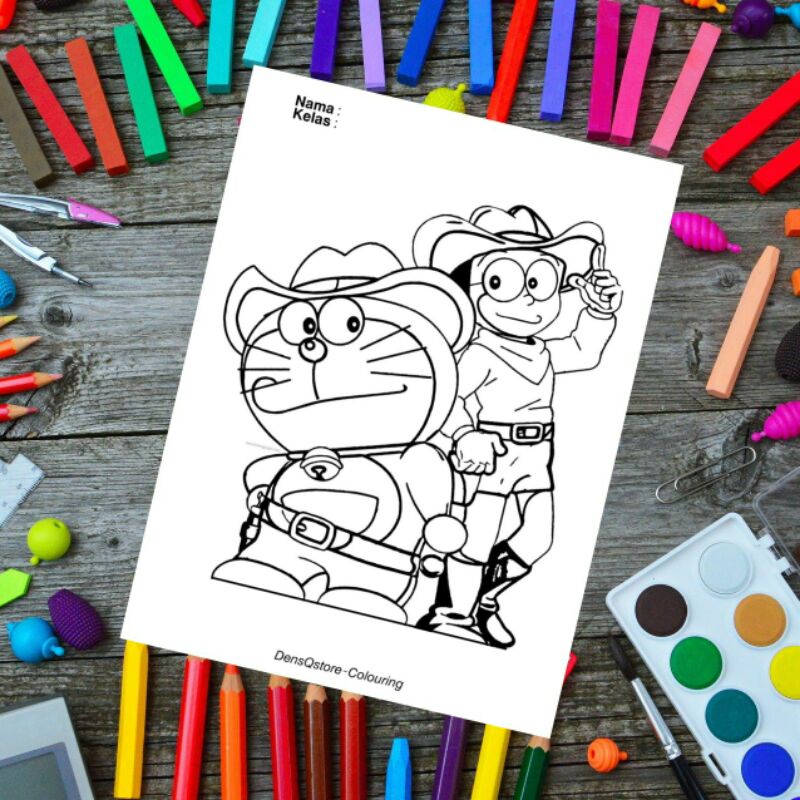 

Kertas Mewarnai Anak Tema Doraemon / Kertas Gambar (10 Lembar)