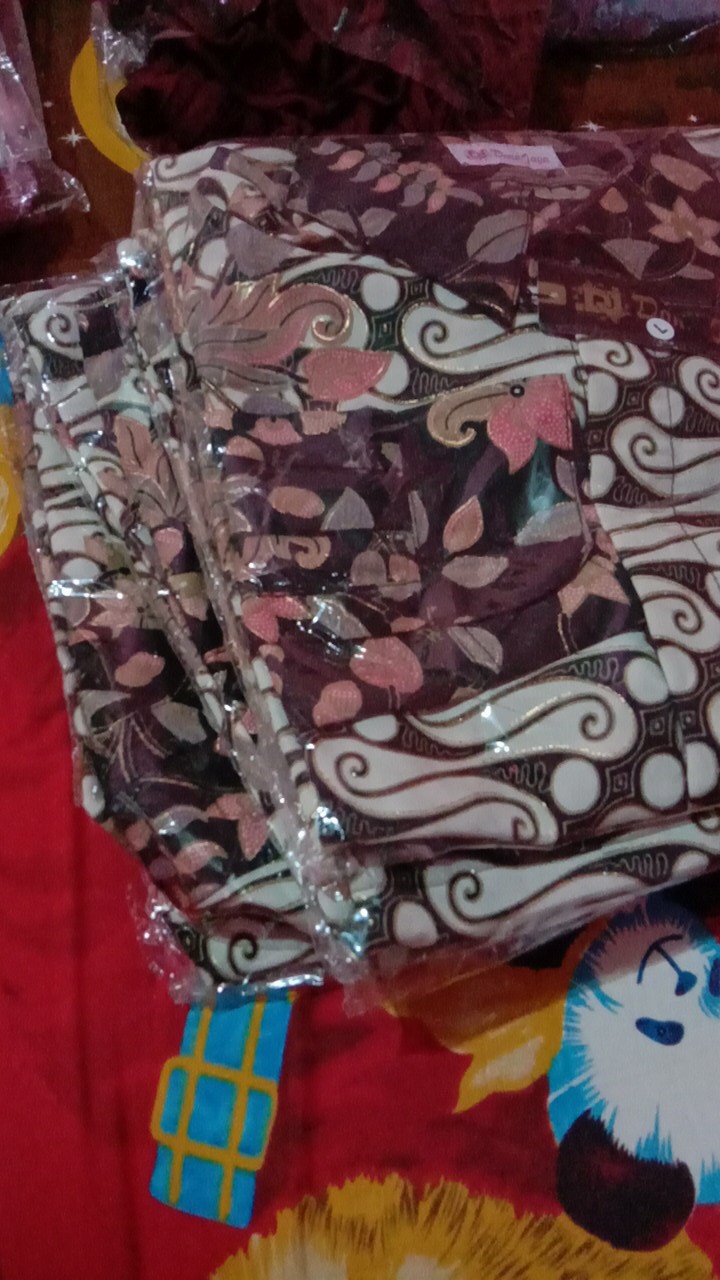 Couple Kemeja Dan Rok Prrisket Bougenvil Hitam