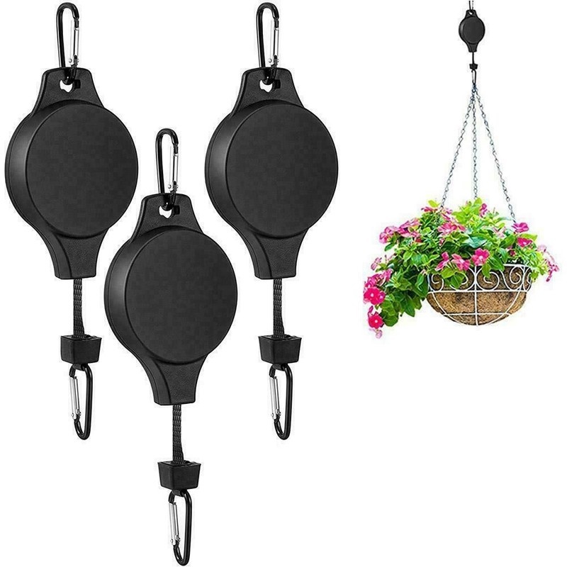 [Liftable Telescopic Flower Basket Hook] [Retractable Pulley Drop-down Flower Pot Hanging Basket Hook] [Hanging Plant Pot Hook]