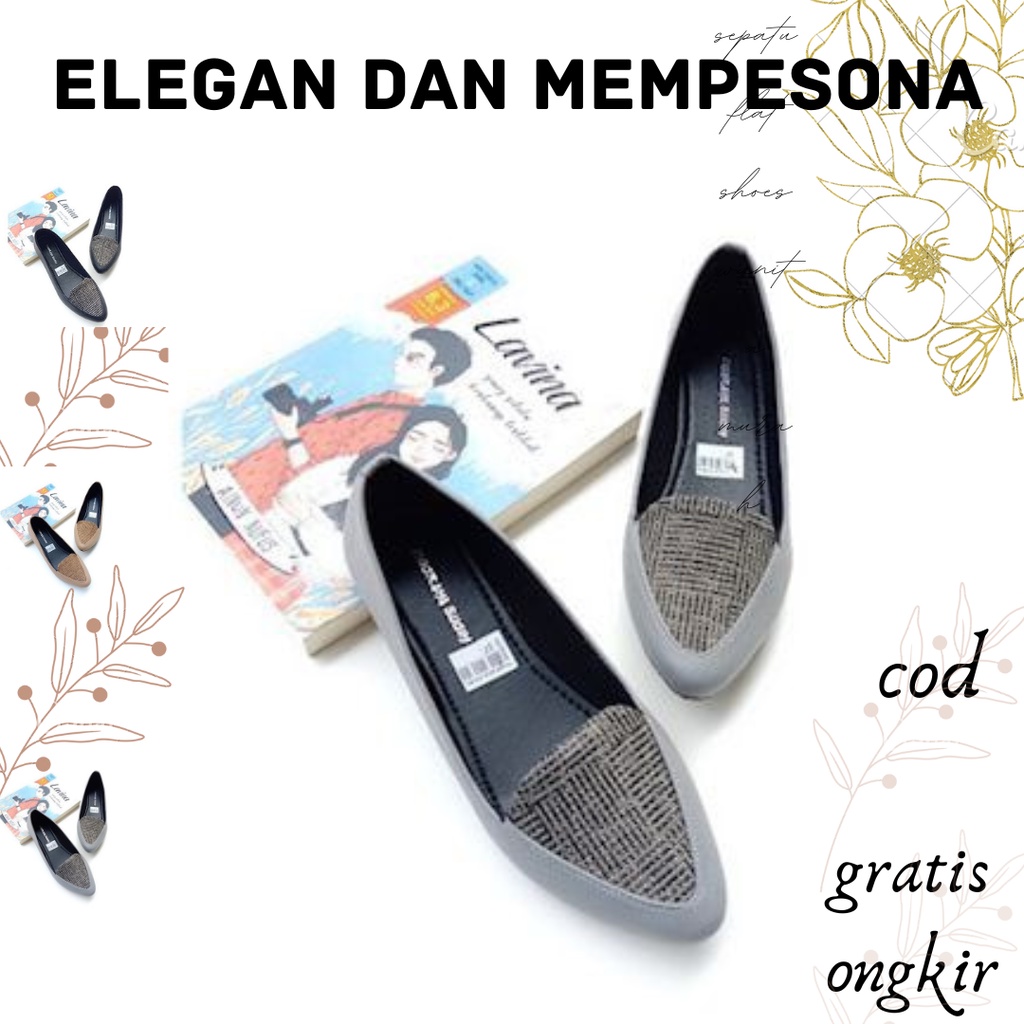 Sepatu Flat Shoes B07 Flatshoes Wanita Ballerina Flat Shoes Kekinian Heels Murah Karet Jelly Zara Ka