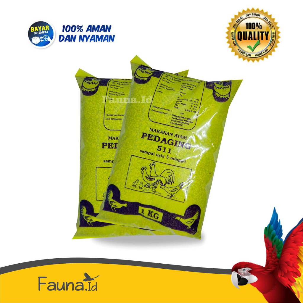 Fauna ID - Makanan Ayam Pedaging 511 berat 1 kg Pur ayam berkualitas dijamin Original
