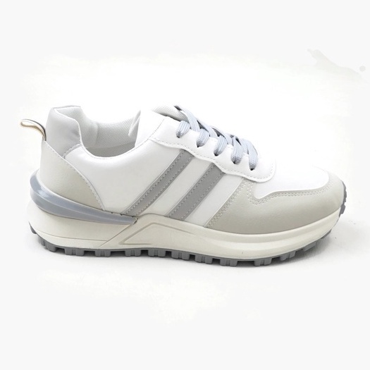 Blow Livi Sepatu Sneakers Wanita Sport Shoes White Sepatu Sekolah BLJIS 0004-Cream/Grey