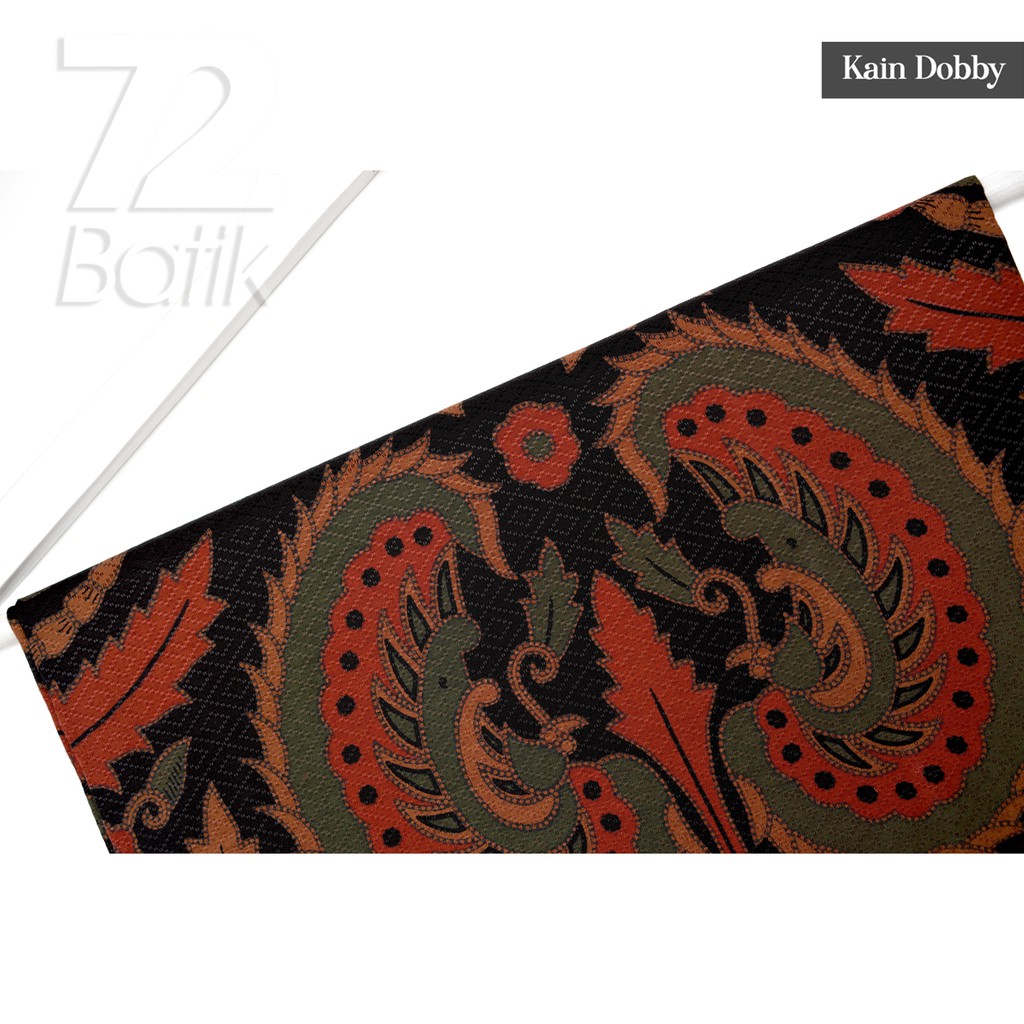 KAIN BATIK PREMIUM Dobby Motif Gurdo Warna Hitam Merah Orange Hijau Dolbi Dobi Doby 727308 Cap 72 Jarik Jarit Samping Kebat Panjang Batik Dobby Modern Premium Bahan Seragam Batik Pernikahan Kantor Keluarga Murah Kamen Jadi Batik Bali Lembaran