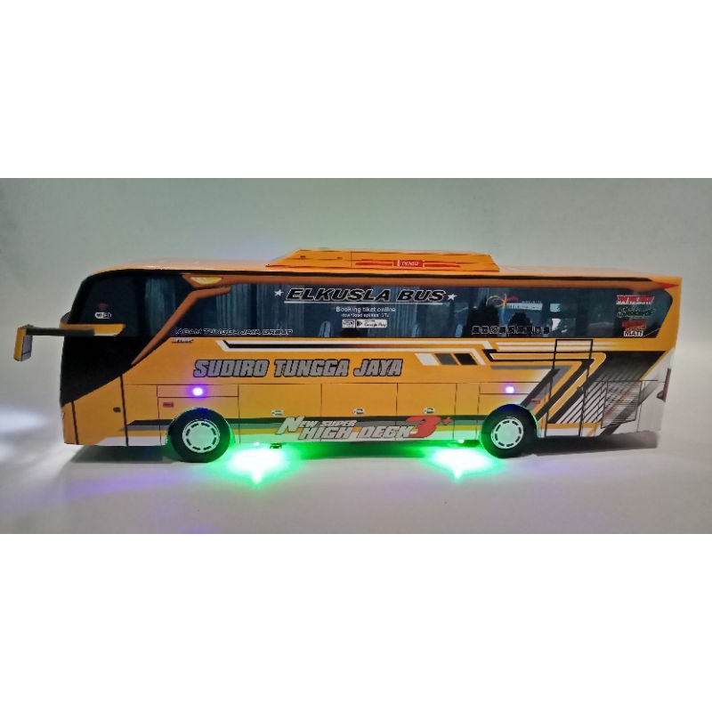 Miniatur bus RC remot control cas STJ Sudiro tungga jaya baloo
