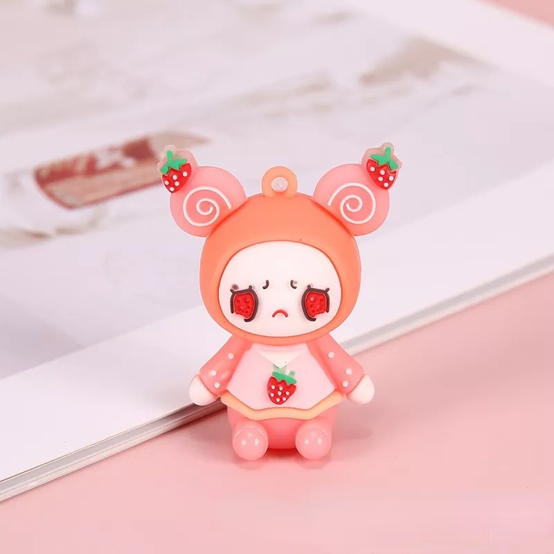 GANTUNGAN KUNCI CAKE DOLL // Ganci Karakter Boneka Kue Unik Lucu | Gantungan tas | Bag Charm | Souvenir Murah | Keychain | COD