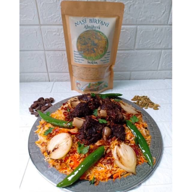 

Paket Nasi Biryani instan "Almahyra", memakai beras basmati berkualitas & bumbu rempah yang melimpah