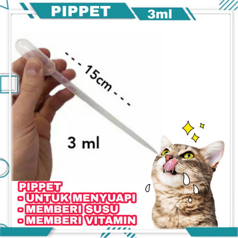 suntikan PIPPET PIPET PLASTIK 3ML ECER susu kucing anjing kelinci