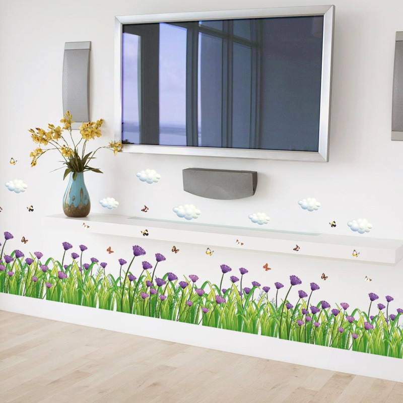 RELIZA WALLSTICKER RUMPUT HIJAU BUNGA FLOWERS GRASS WALL STICKER SK7005