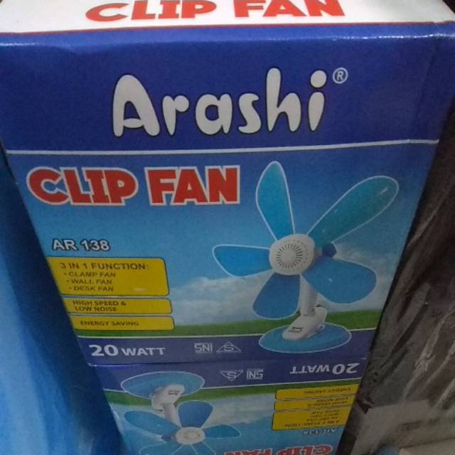 Kipas Angin jepit /Clip Fan Arashi 20 Watt