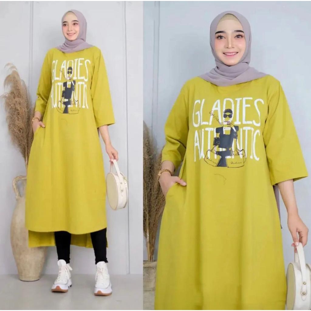 Gladies Midi matt Combed/ Casual Dress Wanita Kekinian Matt Combad 24S / Pakaian Cewek Muslim Dewasa Murah / Tunik
