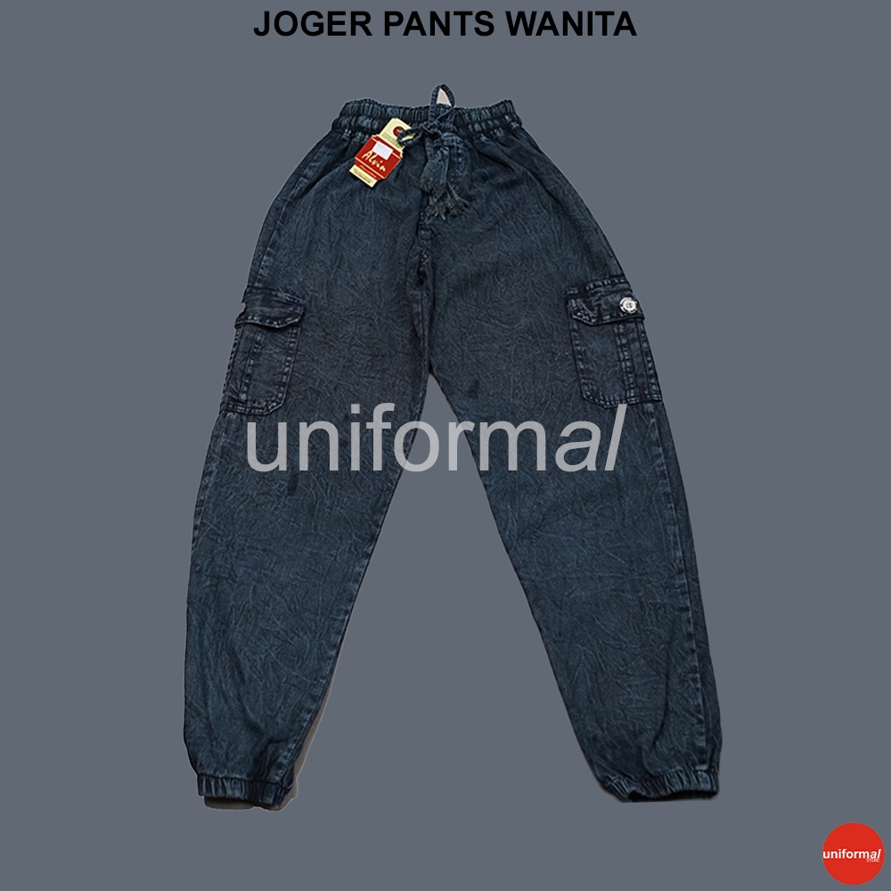 Celana Joger Wanita,  Joger Wanita Kekinian Jeans Korea H&amp;M, Joger Pants Wanita Karet Pinggang Saku Samping